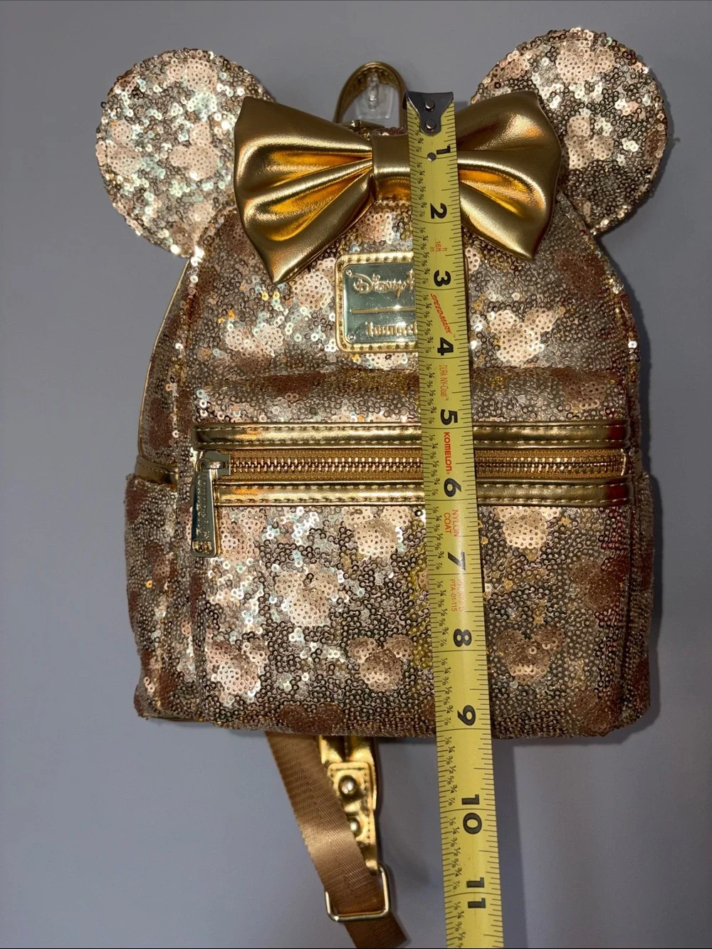 NWT Loungefly Disney Minnie Mouse Golden Sequin Mini Backpack